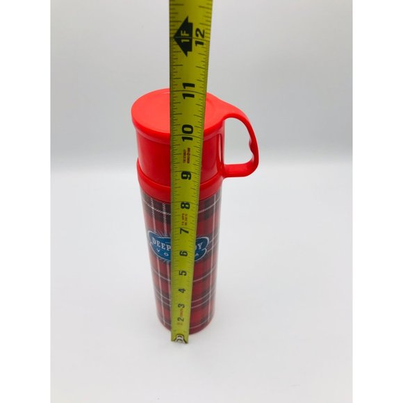 Austin’s original Deep Eddy Vodka red plaid 8 oz. thermos bottle with cup. - Picture 13 of 13